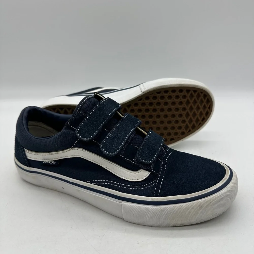Vans 721454 Mens Size 8 Navy Old Skool V Pro VN0A3D29NVY Hook & Loop Skate Shoes